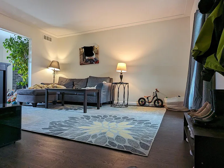 Living room with hardwood floors