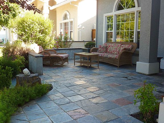 Slate front patio