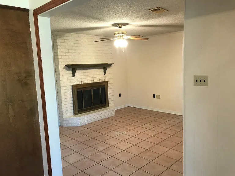 Living room with fireplace
