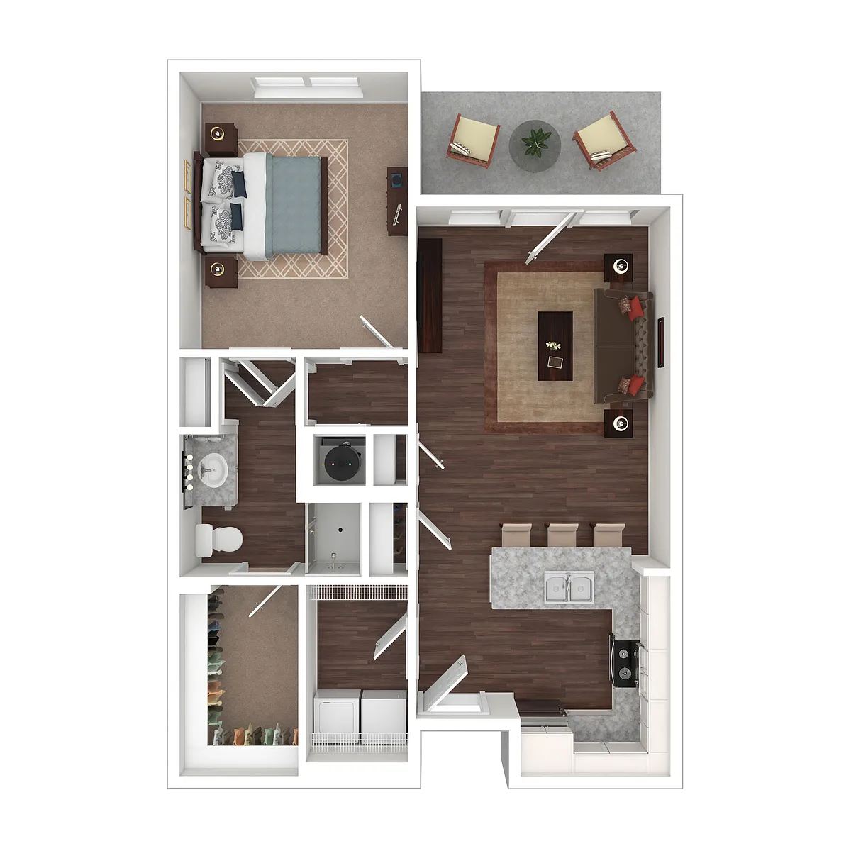 Floor plan 1 Bedroom Traditional