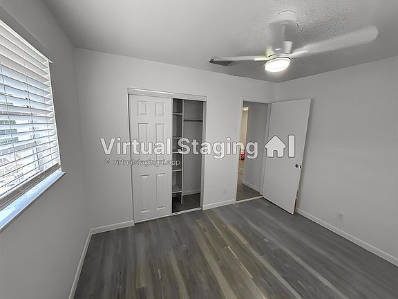 Bedroom One - new floors, lighting and closet updates