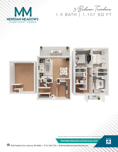 Floor plan 3 Bedroom Townhome