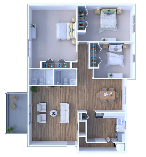 Floor plan 3BR - 2BTH