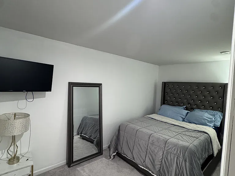 Furnished bedroom.