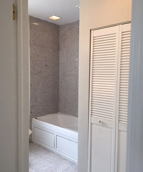 Master bathroom Jacuzzi Jet bathtub & shower. In unit washer and dryer located inside bathroom closet.