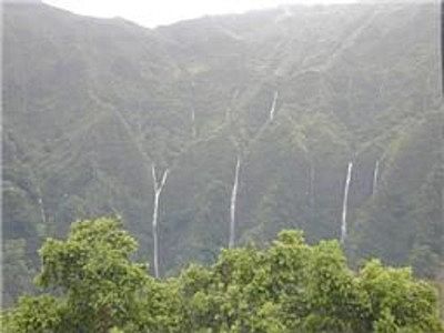 Waterfall seen from backyard