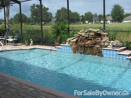 pool with waterfall