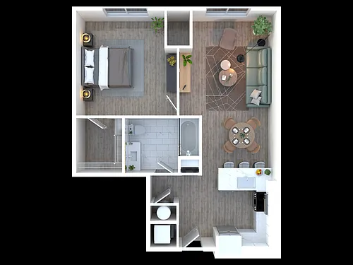 Floor plan 1BD, 1BA JR