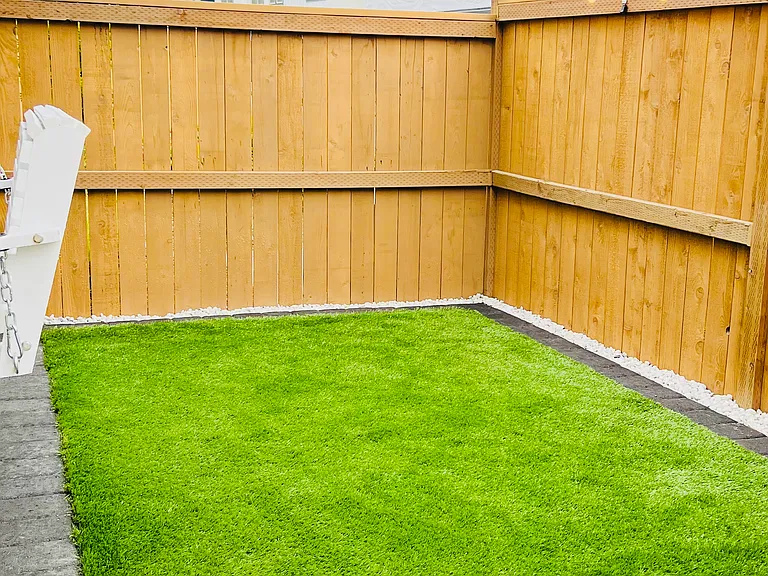 Backyard with premium artificial turf