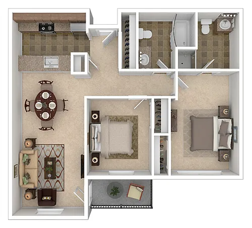 Floor plan Tenth Two Bed Two Bath