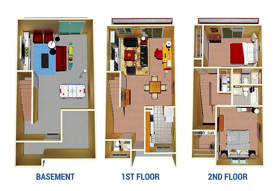 Floor plan 3 Floor Townhome