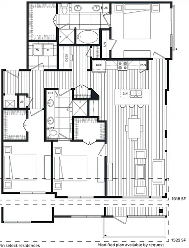 Floor plan 3 Bed/2 Bath-M