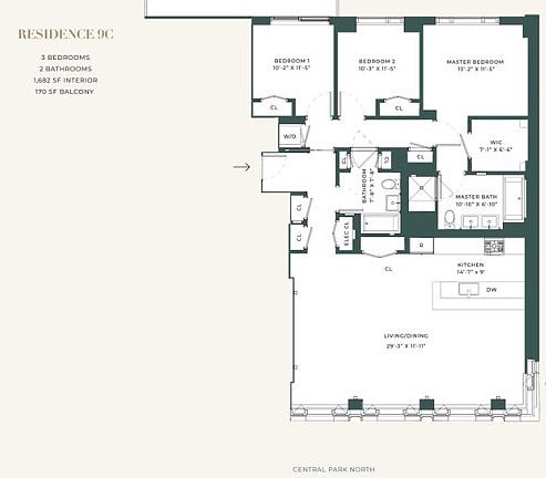 2nd image of 145 Central Park APT 9C