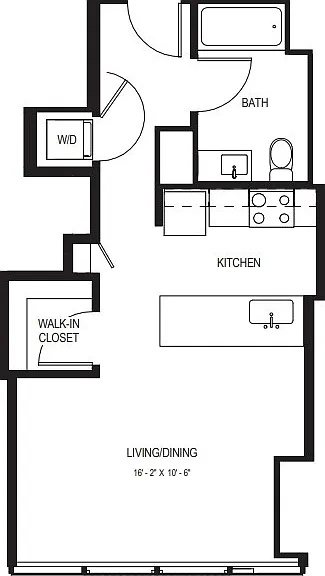 Studio Stu-07 - 493 Sq. Ft. - Floors 26-42 Studio Stu-07 - 493 Sq. Ft. - Floors 26-42