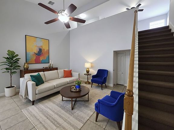 Virtually staged picture of the living room