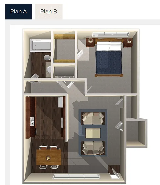Floor plan 1 Bed 1 Bath