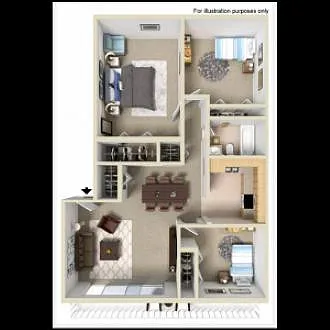 Floor plan 3 Bed 1 Bath - Upgraded