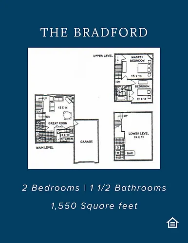 Floor plan 2 Bedroom 1.5 Bathroom