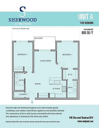 Floor plan Two Bedroom + Two Bath
