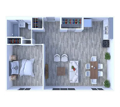 Floor plan 1 Bedroom Floor Plan A8