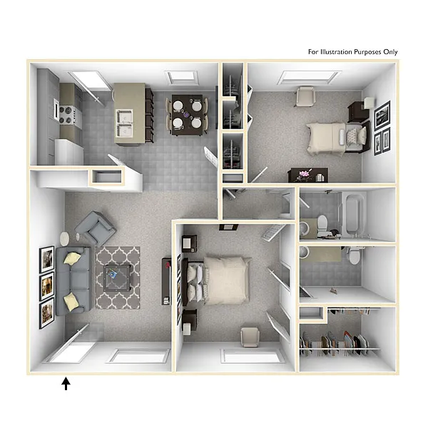 Floor plan 2 bedroom 1.5 bath