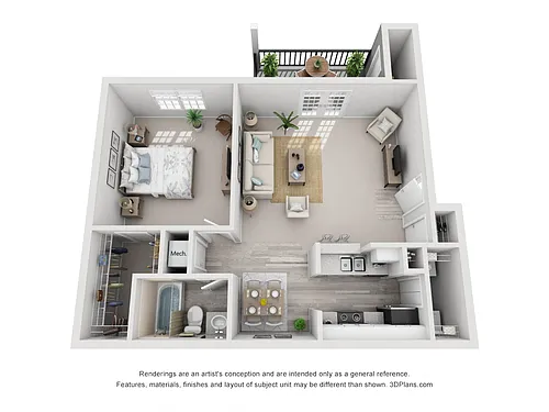 Floor plan 1 Bedroom A