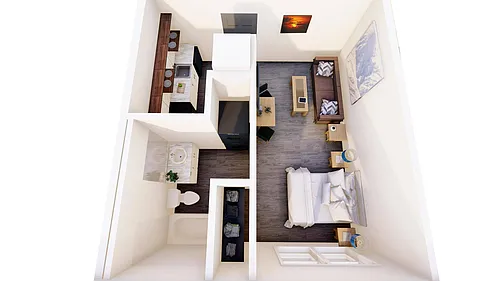 Floor plan Studio - Top Floor