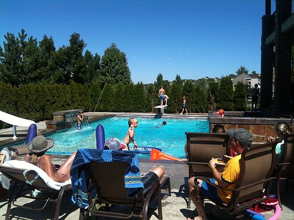 Family pool party