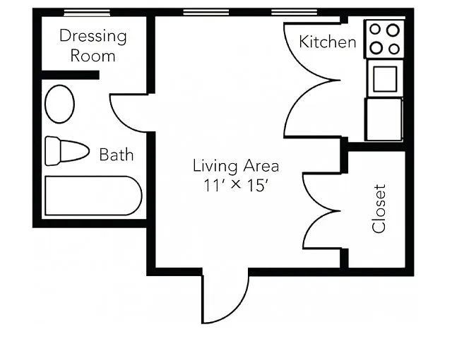 Floor plan Efficiency Plus Renovated 1