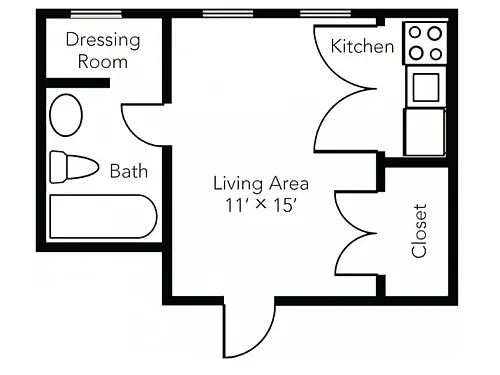 Floor plan Efficiency Plus Renovated 1
