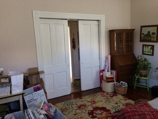 Double doors leading to kitchen