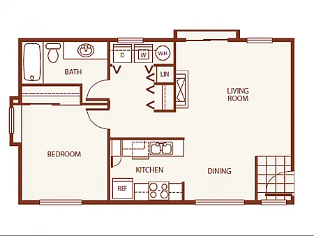 Floor plan 1 Bed 1 Bath A1