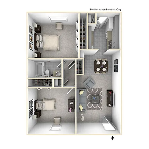 Floor plan 2 bedroom 1 bath