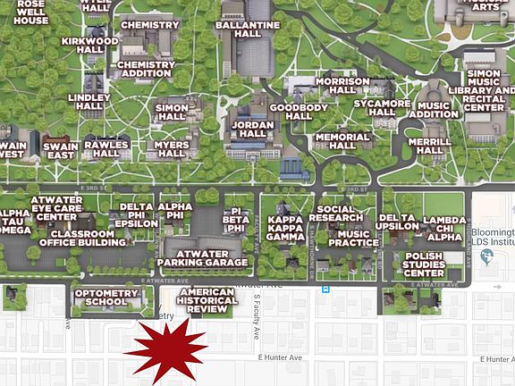 Conveniently located 2 minutes/blocks to campus and downtown Bloomington