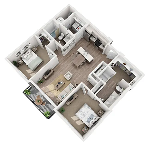 Floor plan Serenade - Two Bedroom