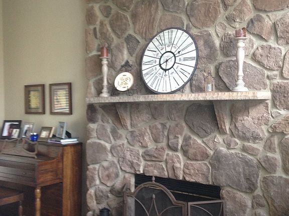 Custom stone fireplace 