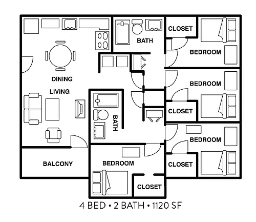 Floor plan 4X2