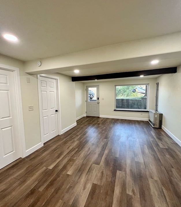 Bottom unit large open layout for family room/dinning room and kitchen.
