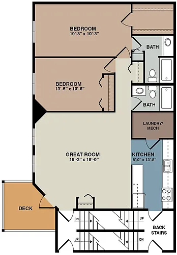 Floor plan 2B - 2 Bedroom