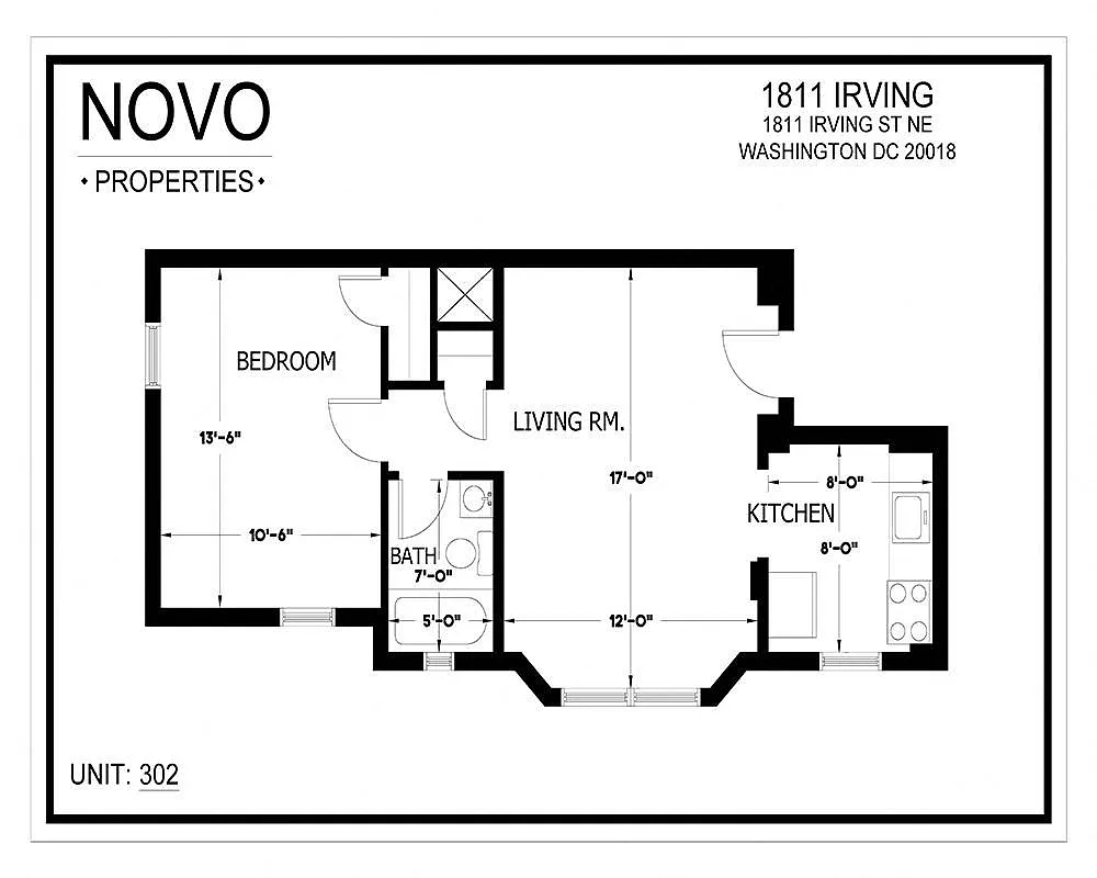 Floor plan 1Bedroom/1Bath