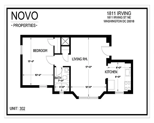 Floor plan 1Bedroom/1Bath