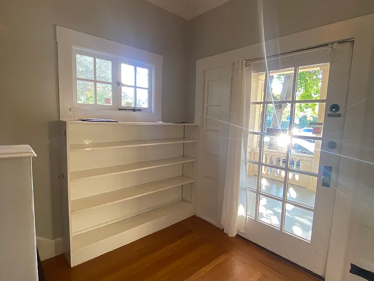 Entryway with built-in shelving