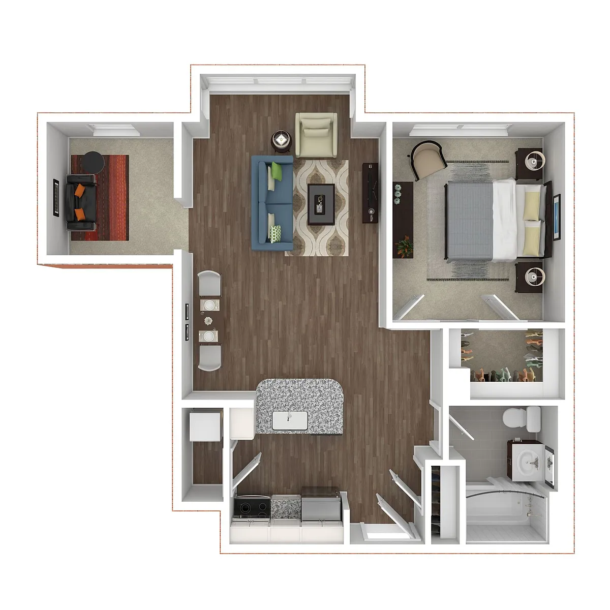 Floor plan 1K