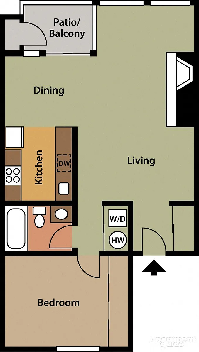 Floor plan One Bed One Bath