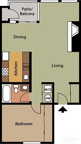 Floor plan One Bed One Bath