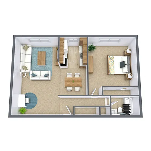 Floor plan One Bedroom 11C