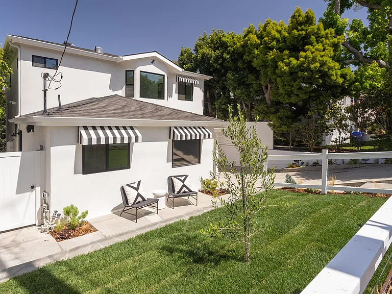 Newly landscaped front yard