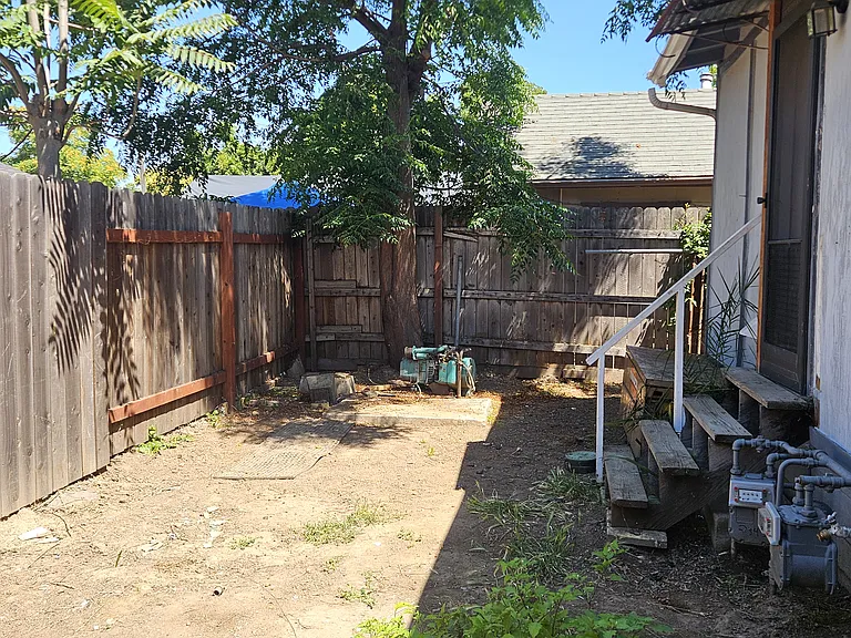 Fenced back yard