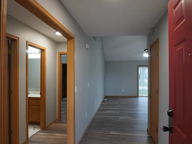 View from Front Door to Hallway and Living Room