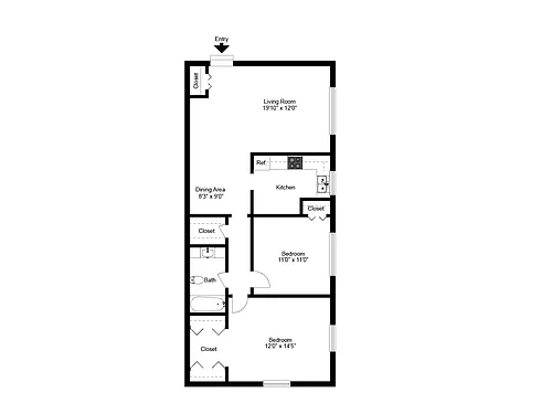 Floor plan Two Bedroom